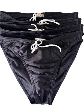 Lot Of 4-Speedo Women's Bikini Bottom Racing Swim Volleyball, Black- 719850/001